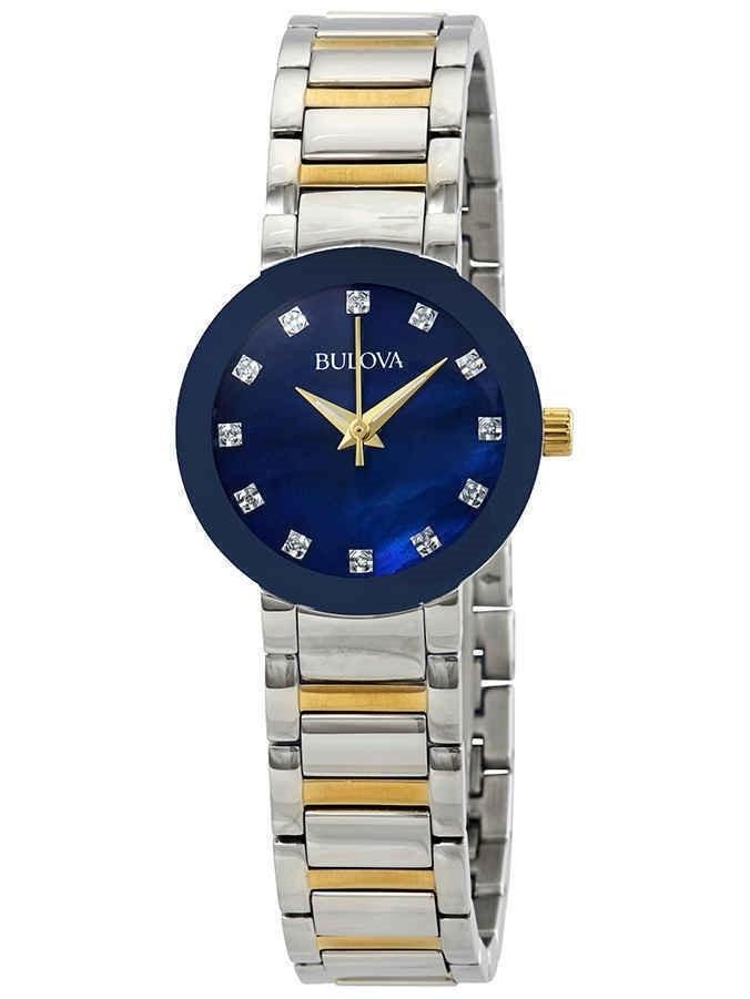 Bulova TwoTone Stainless Steel Ladies Watch With Blue Dial